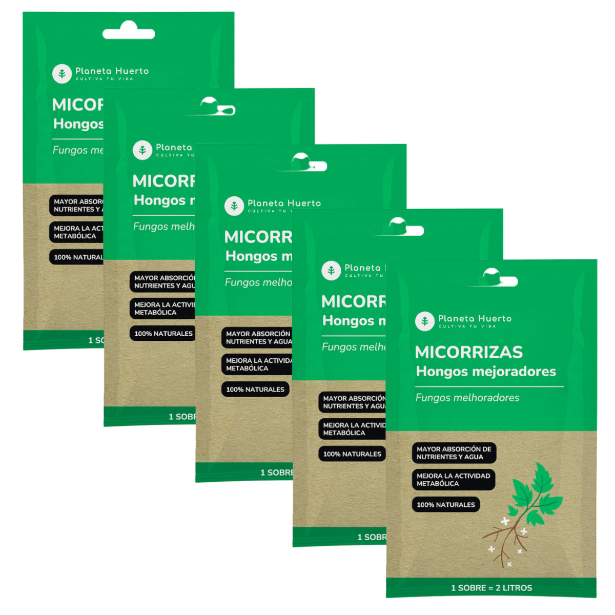 Planeta Huerto Mycorrhizae Pack 5 units for 10L