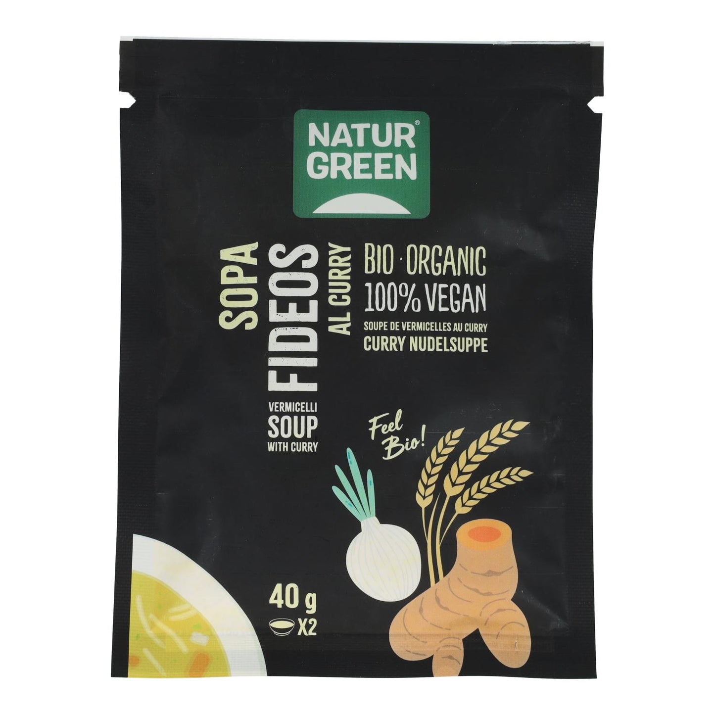 Sopa Fideos al curry Naturgreen, 40g