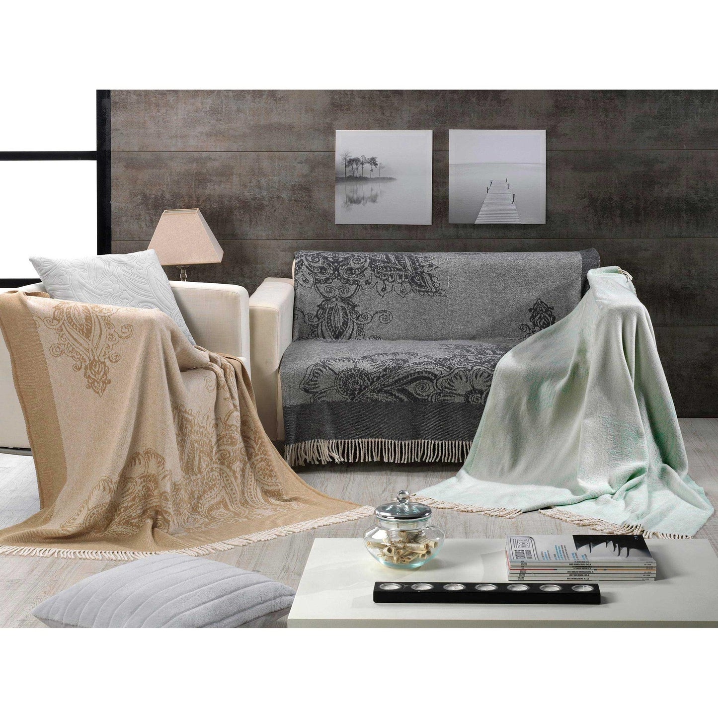 Koc Plaid SZARY 130x170cm