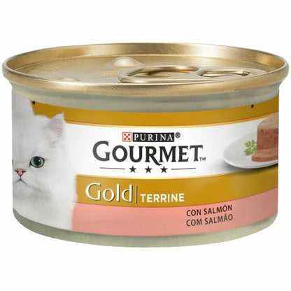 Opakowanie 24 x GOURMET GOLD Tarrina Comp Salmon Mokra karma 85 g
