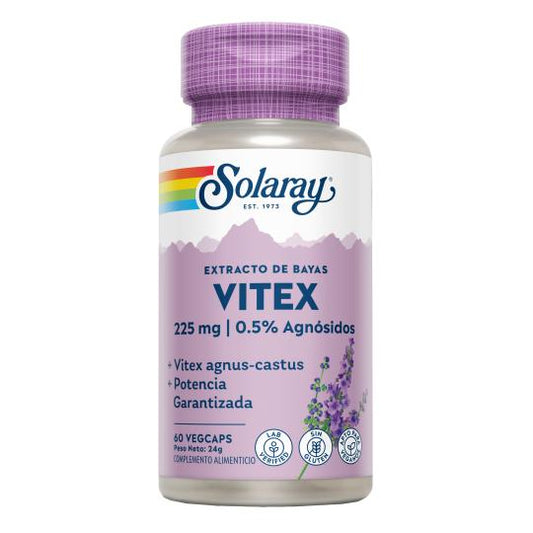 Vitex (Mönchspfeffer) Solaray 60 VegCaps – glutenfrei. Für Veganer geeignet.