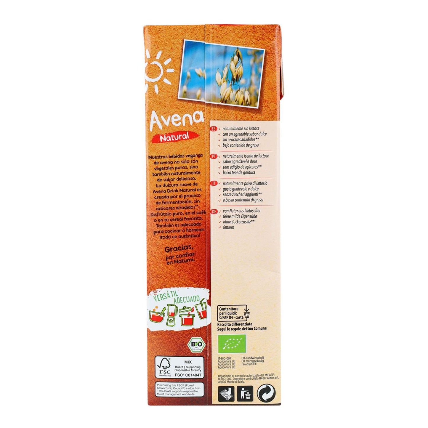 Bevanda Avena BIO Natumi 1 L