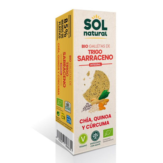 Biscuits au sarrasin, chia et quinoa Sol Natural 175 g
