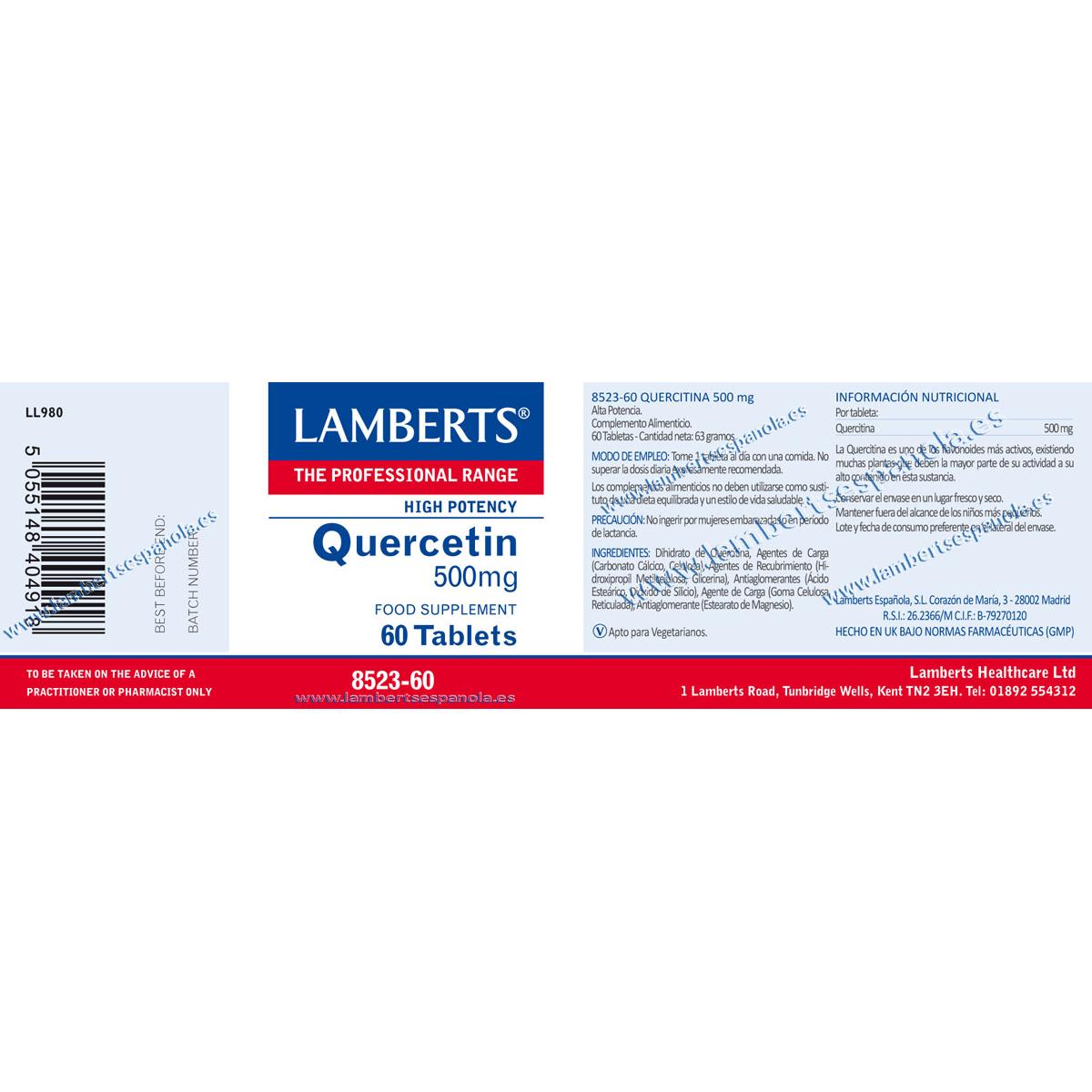 Kwercytyna  60 tabletek po 500 mg, Lamberts