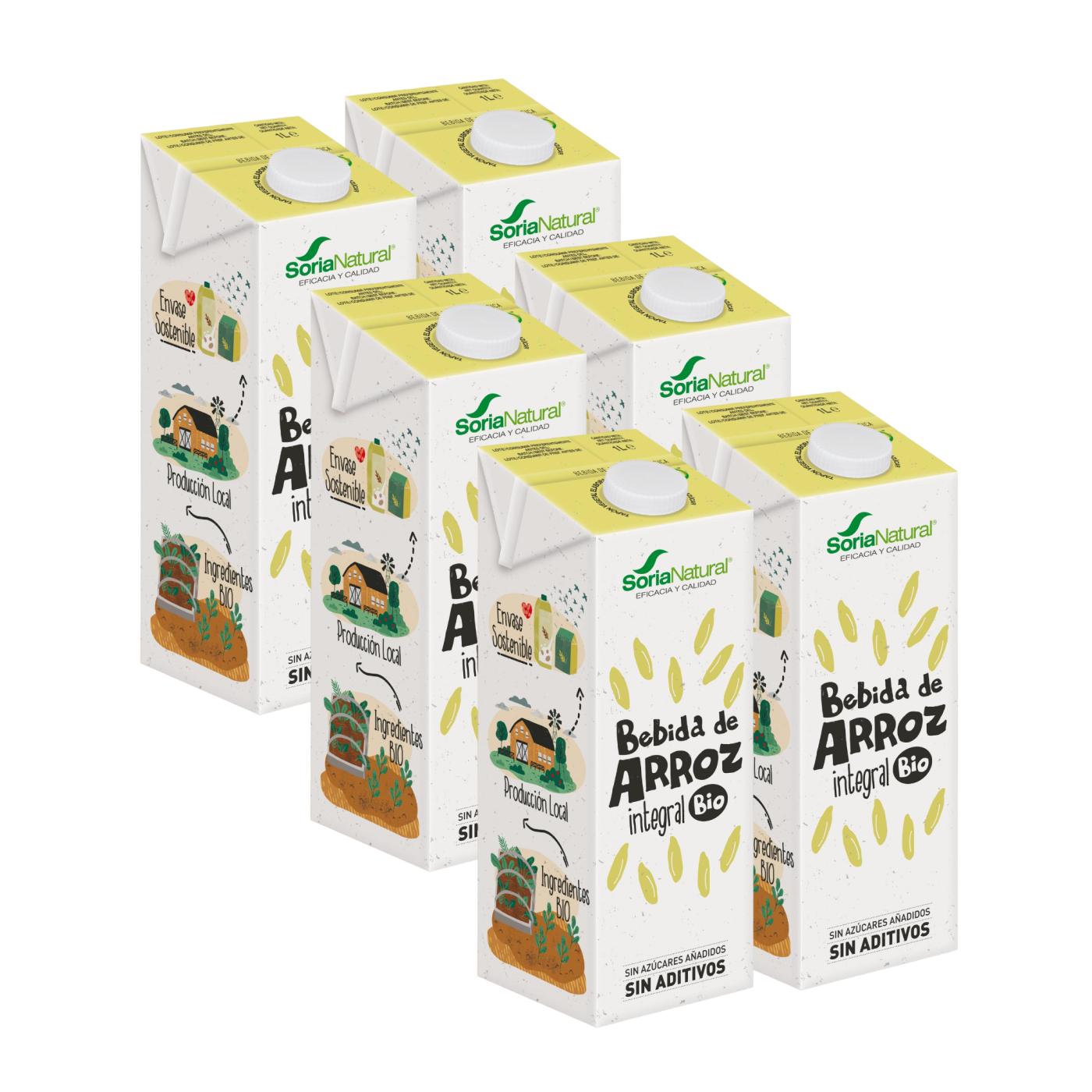 6er-Pack Vollkornreisgetränk Soria Natural 1 l