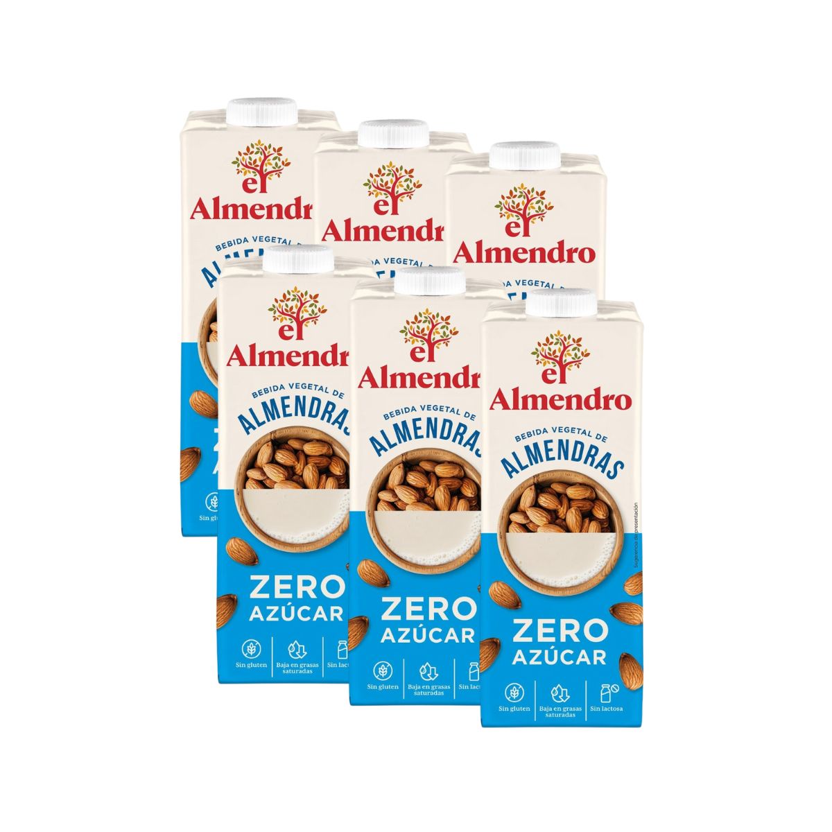 6x Pack El Almendro Zero Sugar Almond Drink 1L