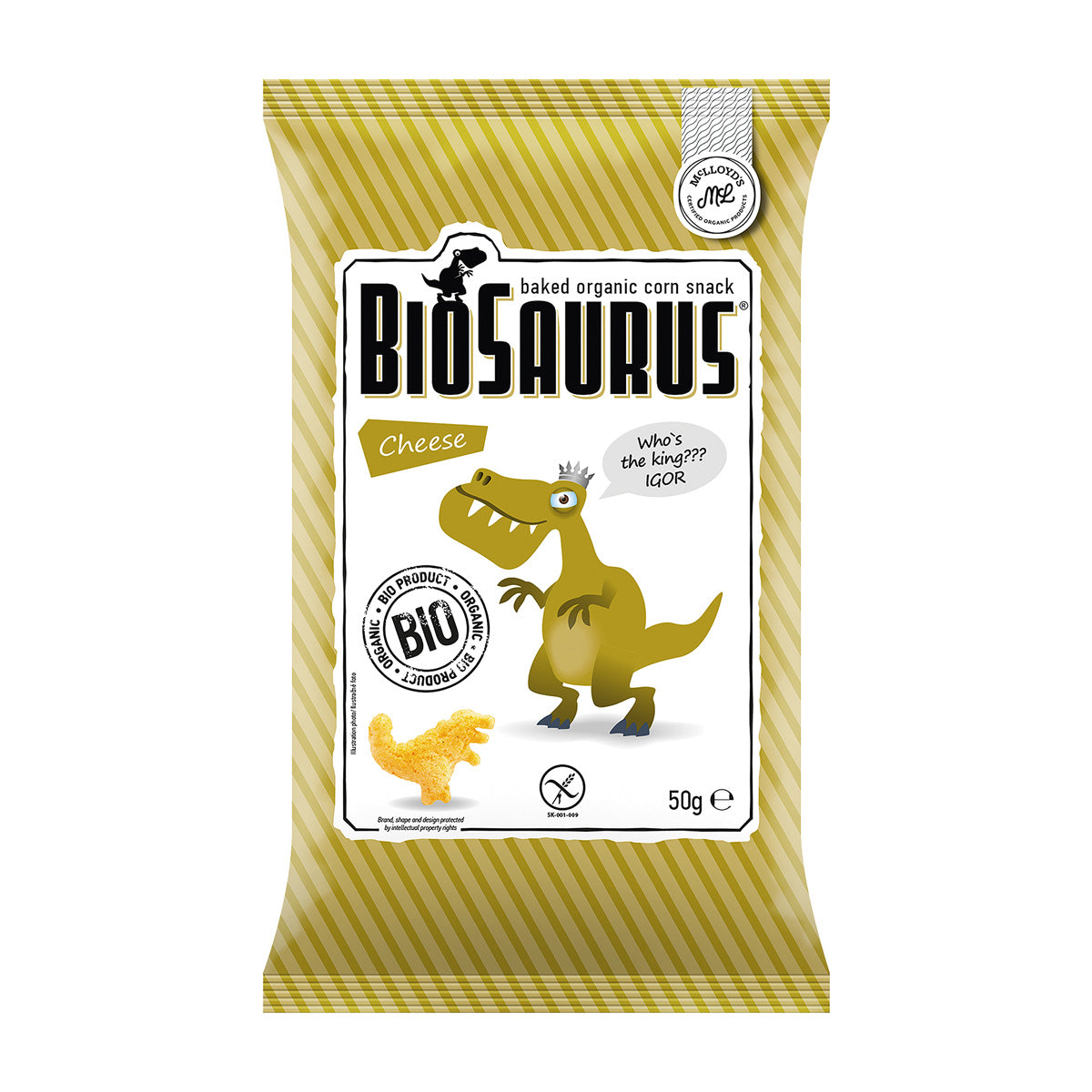 Majssnacks med ost Bio, Biosaurus 50 g