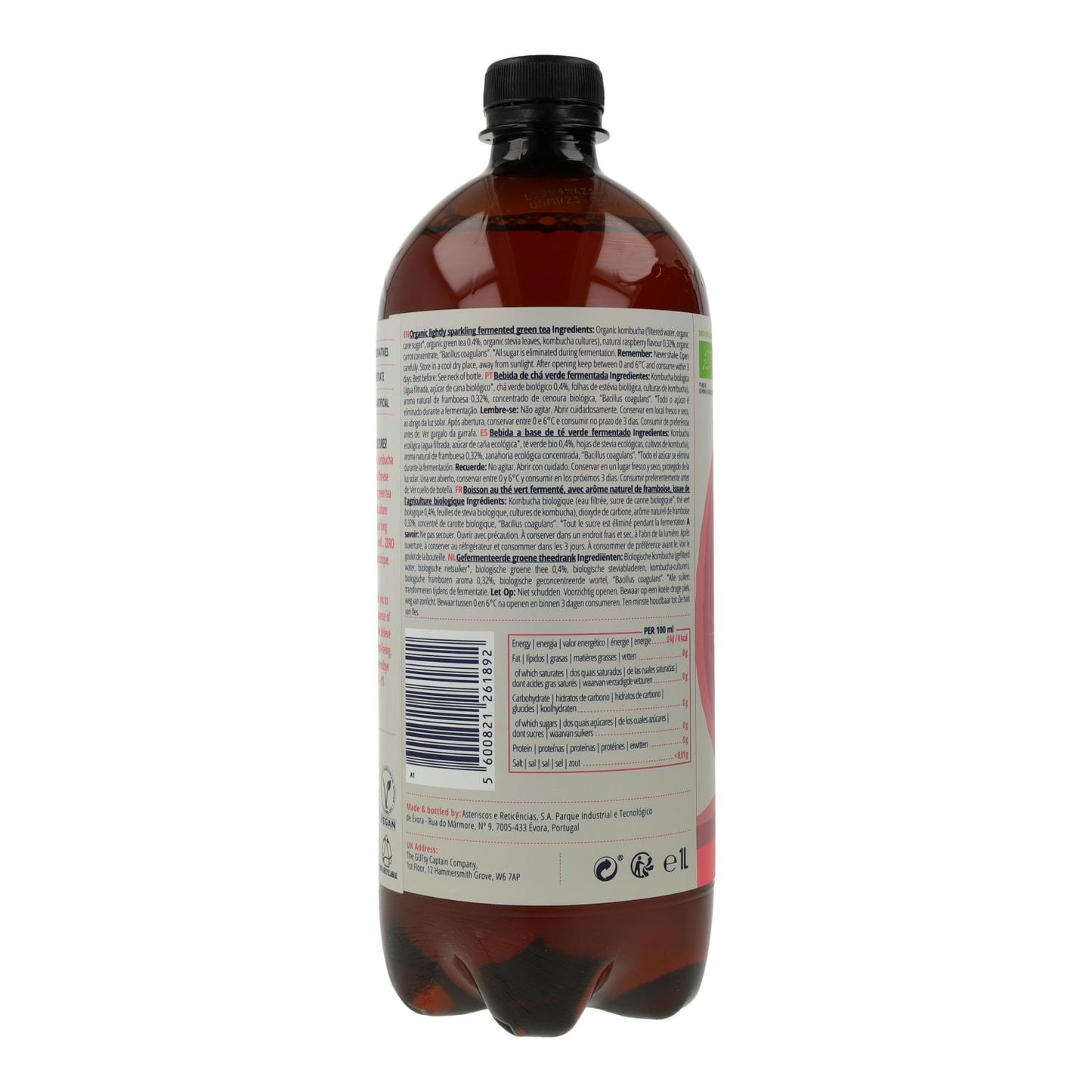 Pack 6x Kombucha Zero Framboise Bio 1 L
