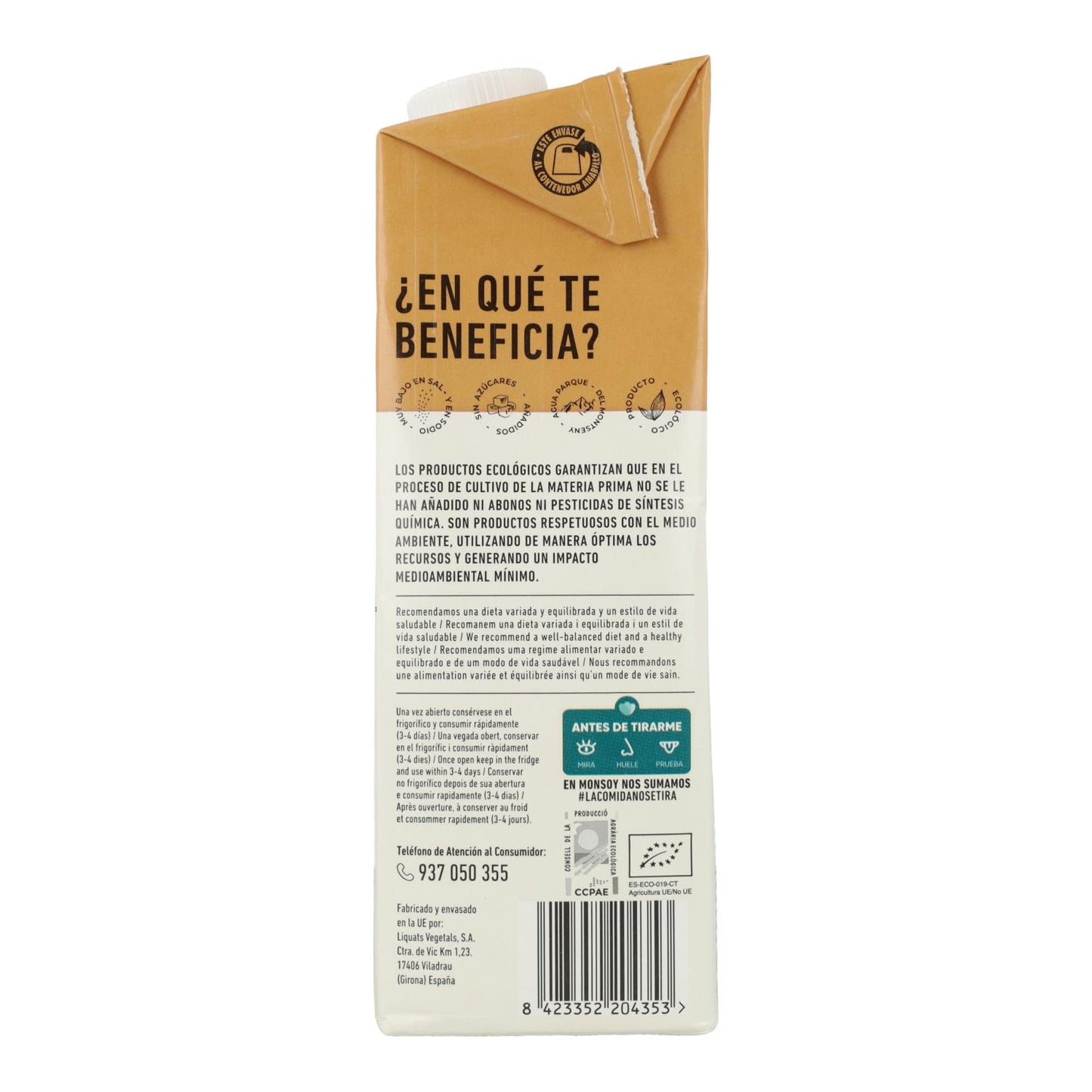 6er-Pack BIO-Getränk aus Hafer und Mandeln Monsoy 1 l