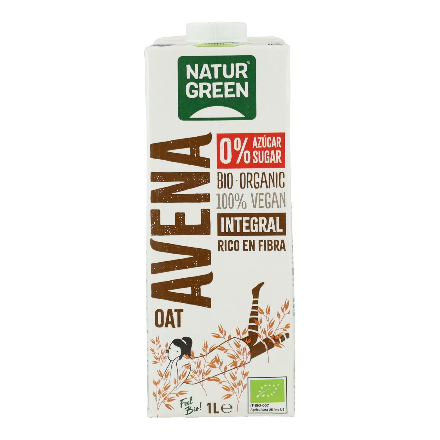 Boisson à l'avoine complète 0 % sucres Bio NaturGreen 1 L
