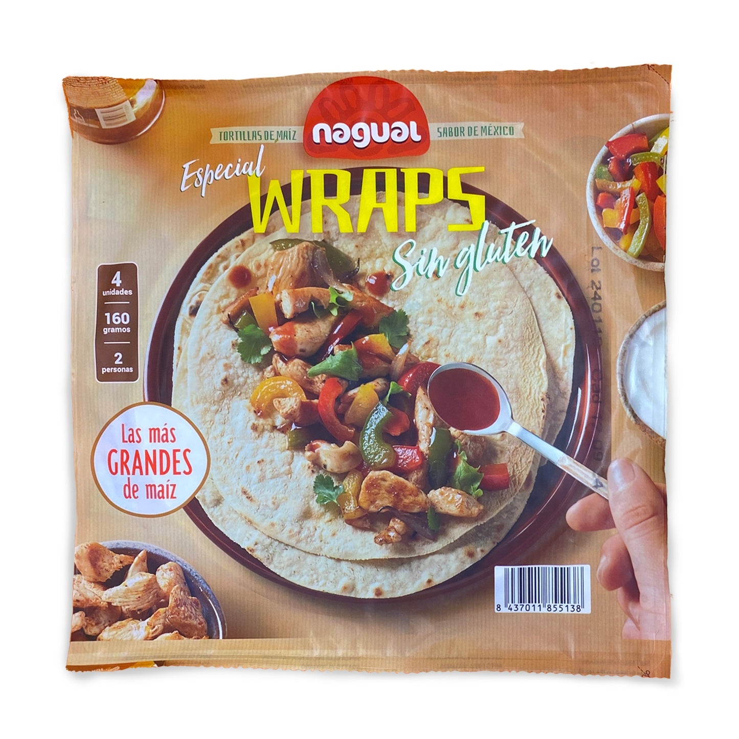 Tortilla de maïs WRAP 20 cm Nagual 160 g