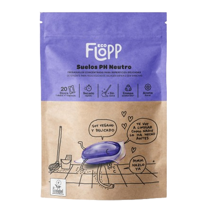 2-pack ECO Ph-neutralt golvrengöringsmedel doypack Flopp 20 kapslar