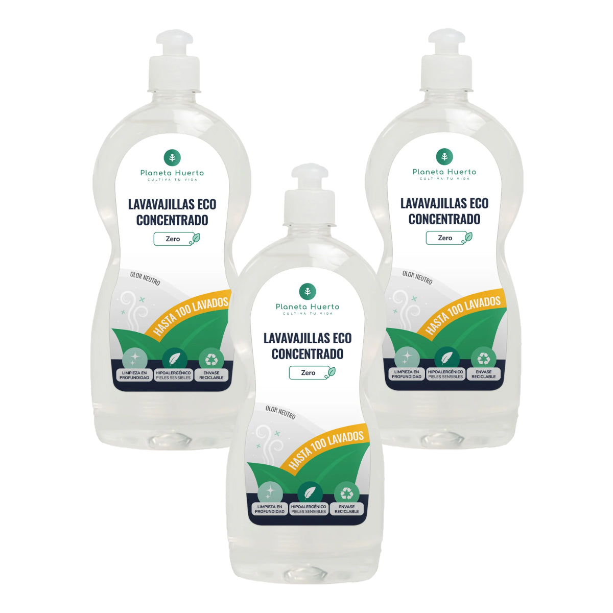 Confezione 3xLavastoviglie manuale ipoallergenico senza profumo ECO Planet Garden 750 ml