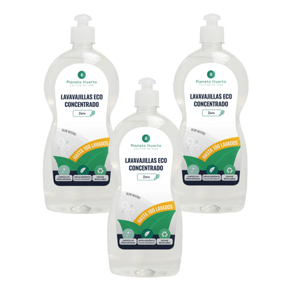 Confezione 3xLavastoviglie manuale ipoallergenico senza profumo ECO Planet Garden 750 ml