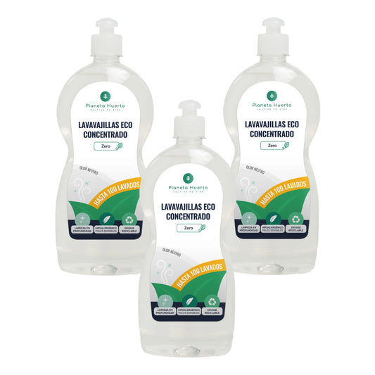 Confezione 3xLavastoviglie manuale ipoallergenico senza profumo ECO Planet Garden 750 ml
