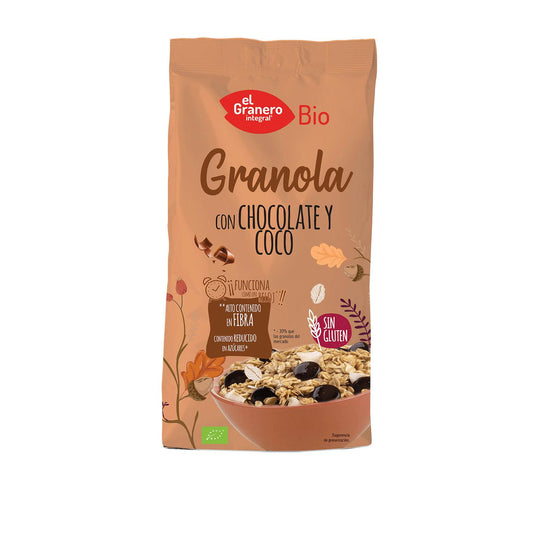 Granola au chocolat et à la noix de coco sans gluten Bio El Granero 350 g