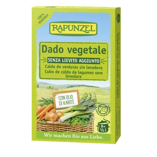 Caldo de Verduras en cubitos Sin Levadura BIO Rapunzel 84 g (9uds x 8 gr)