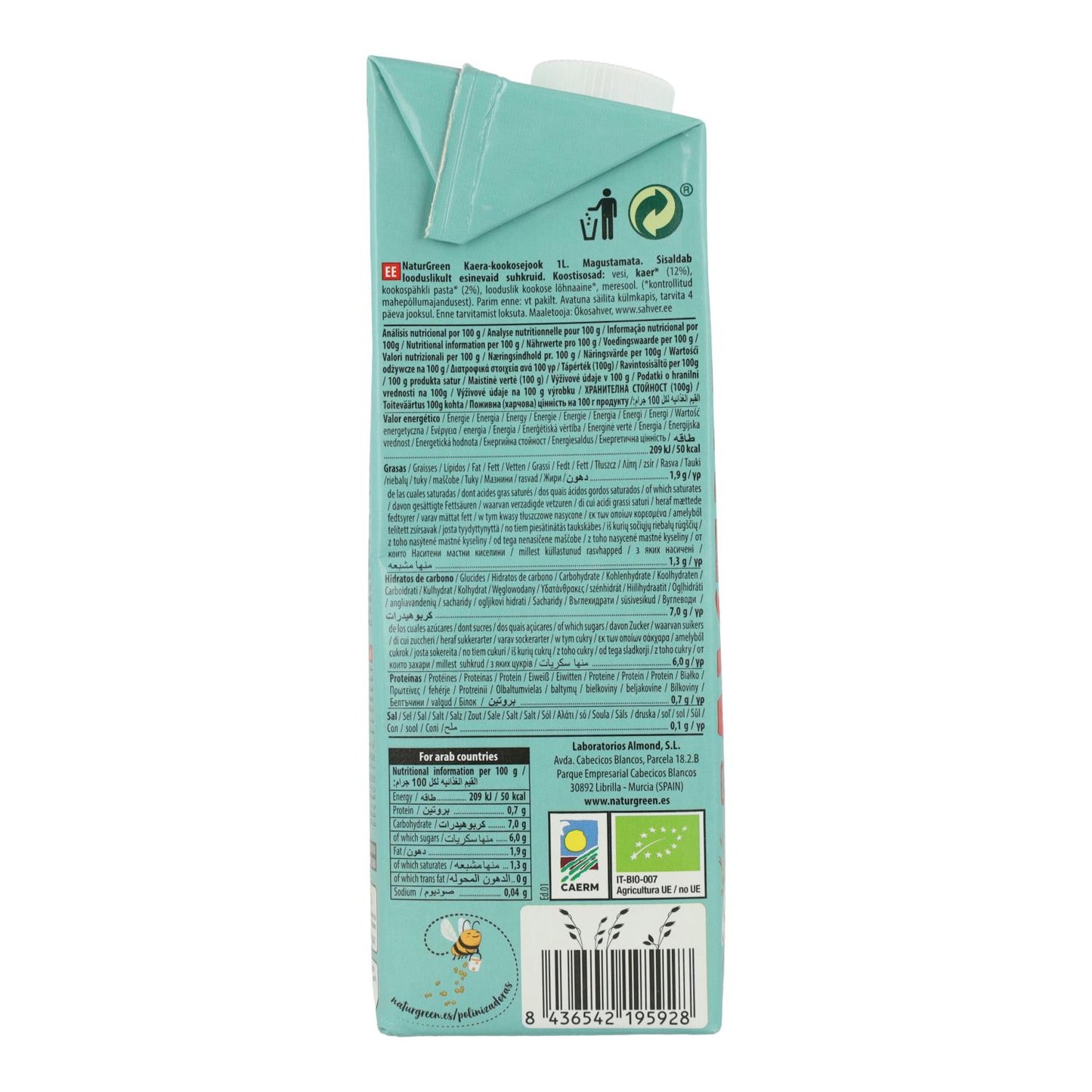 Opakowanie 6 szt. Napój owsiano-kokosowy Bio NaturGreen 1 l