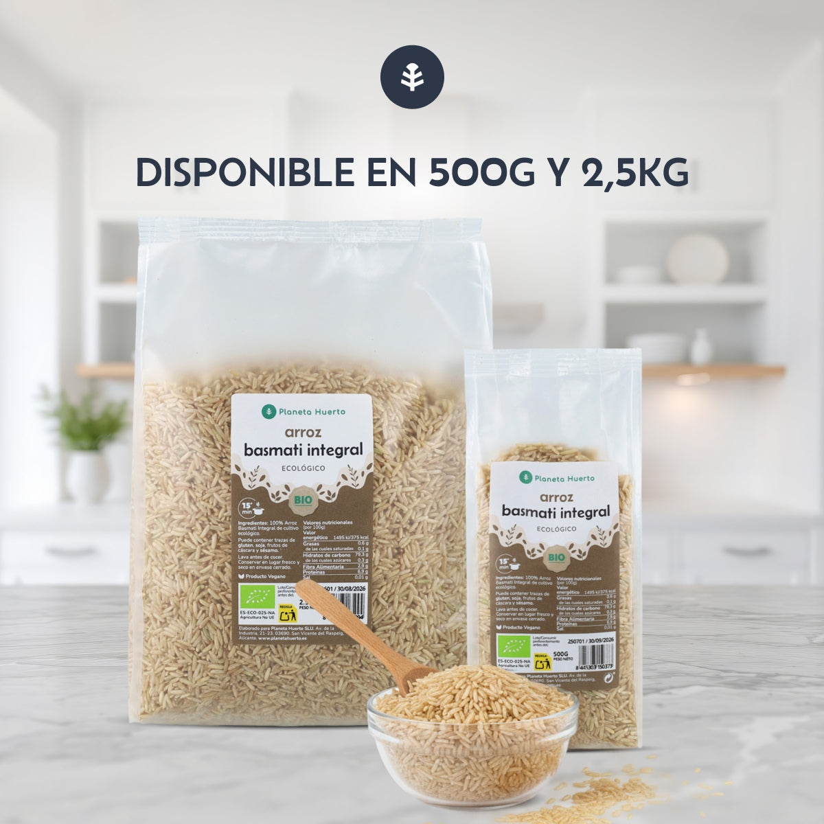 Riso Basmati integrale ECO Planeta Huerto 500 g