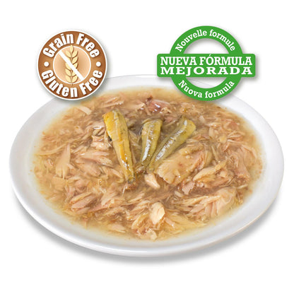 Witte tonijn en ansjovis in saus Arquivet 80 g Natvoer voor katten