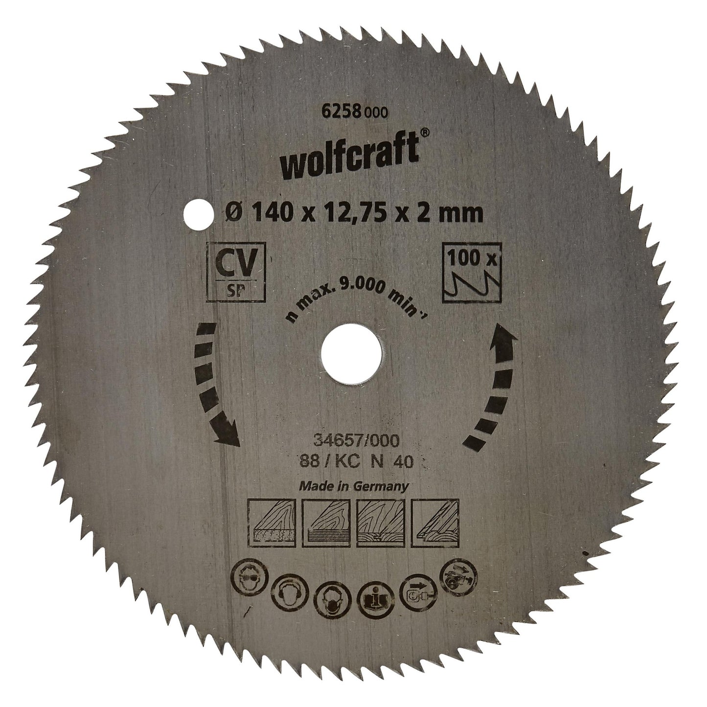 Disques de scie circulaire à coupe fine Wolfcraft 160 x 16 mm 100 dents