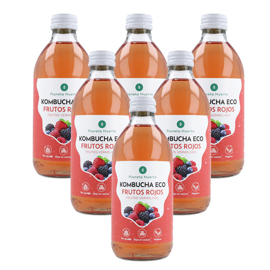 Opakowanie 6x Kombucha ECO Frutos rojos Planeta Huerto 330 ml