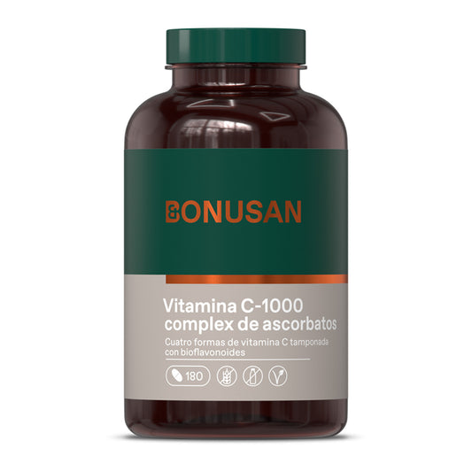 Complexe de vitamine C-1000 d'ascorbates Bonusan 180 comprimés