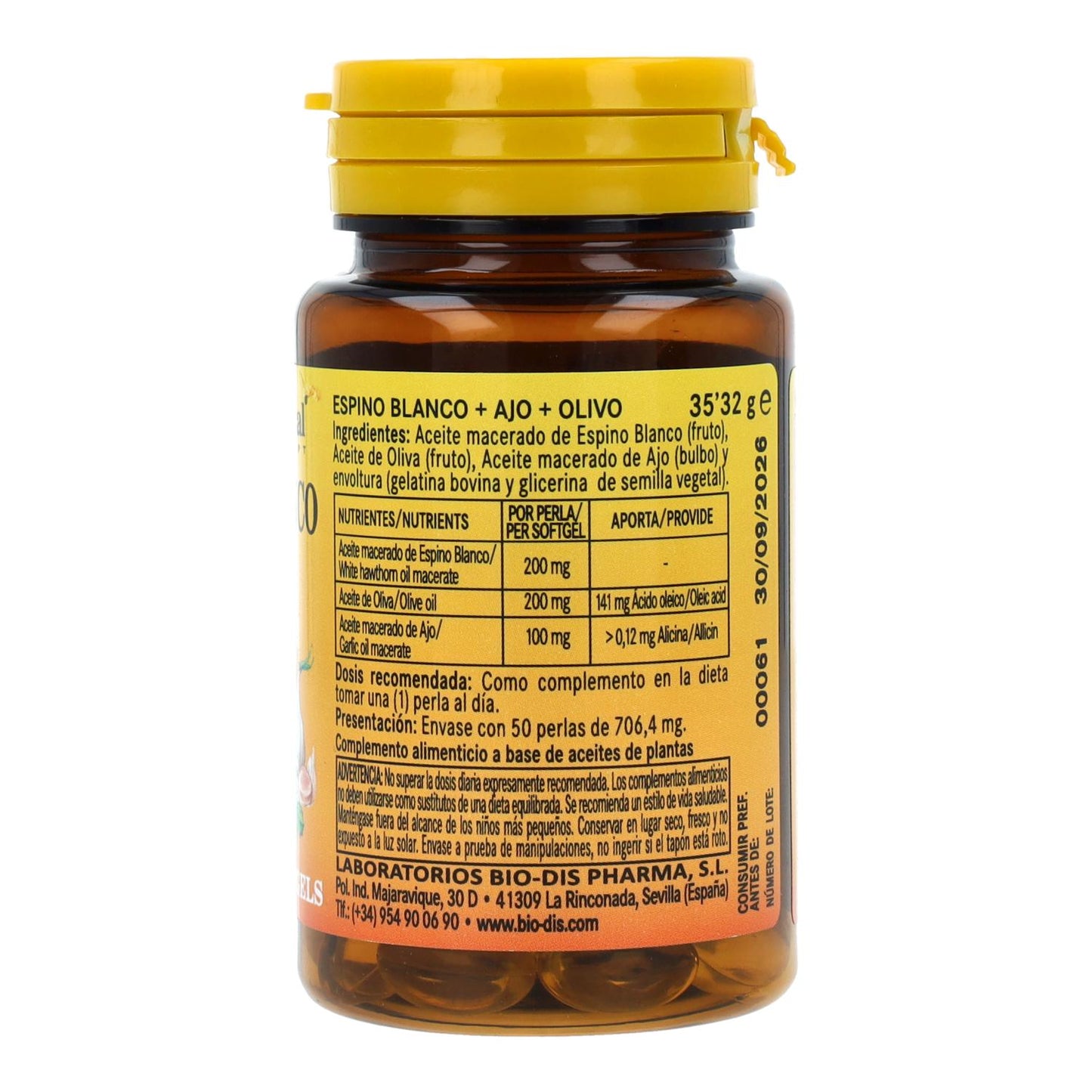 Hawthorn, Garlic and Olive 500 mg Nature Essential 50 Capsules