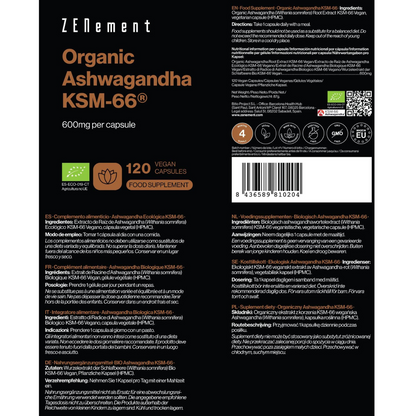 Ashwagandha ECO KSM-66 vegan Zenement 120 tablets