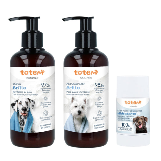 Hydration Pack for Dogs Nose and Paw Pad Stick + Shampoo 250 ml + Conditioner 250 ml Totem Naturals