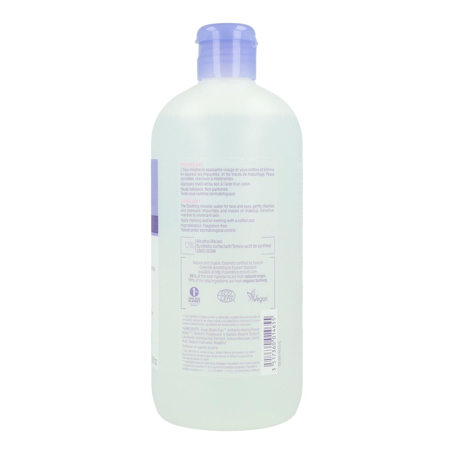Eau micellaire apaisante Reactive Eau Thermale JONZAC 500 ml