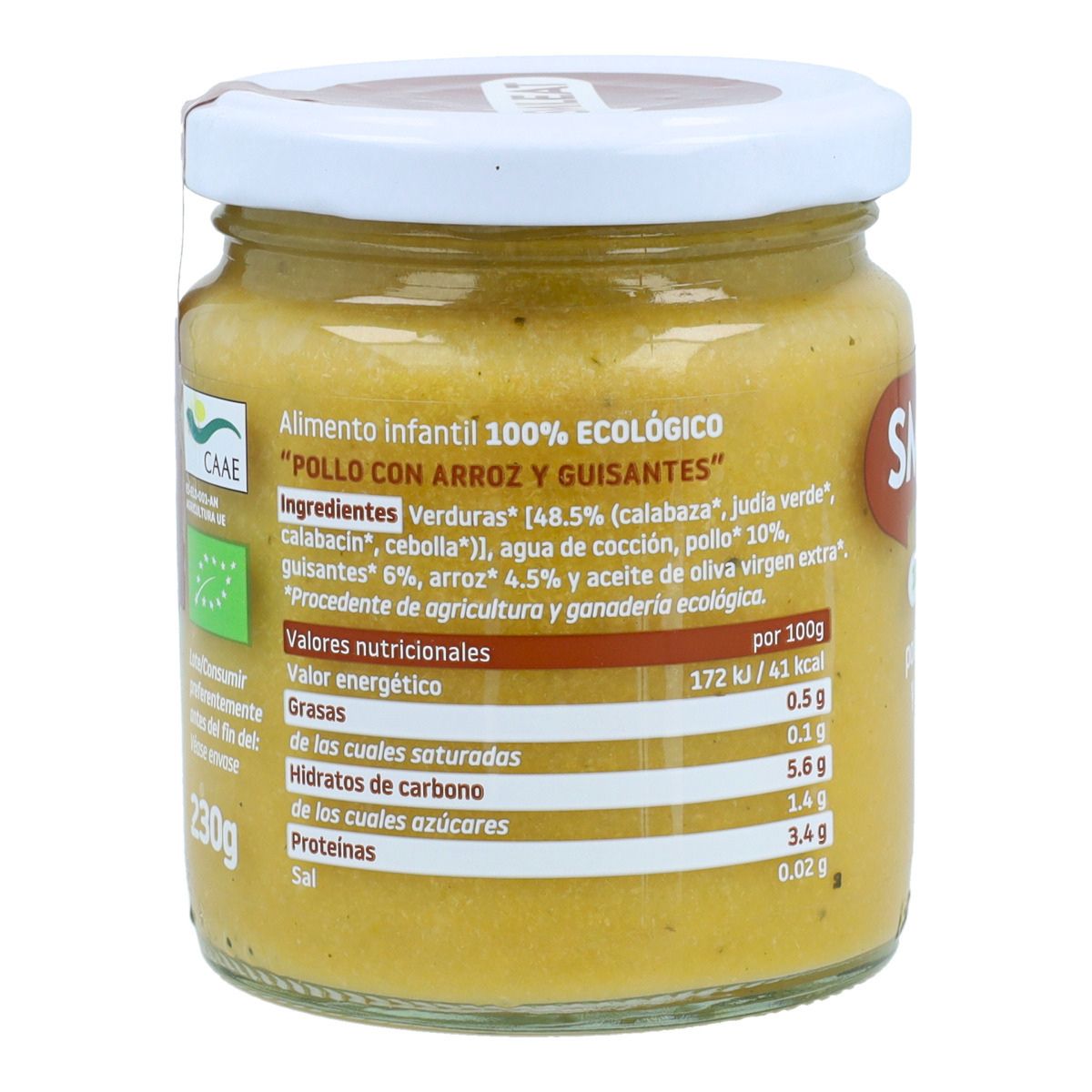 Słoiczek BIO kurczak z ryżem +6 miesięcy Smileat, 230 g