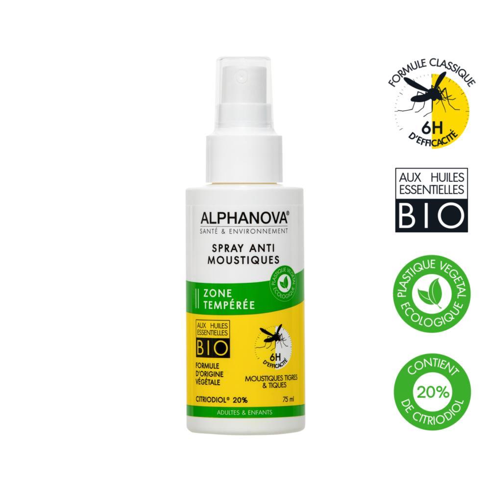 Anti Mosquitos Zona Templada - 6 timmars verkan Alphanova Santé 75 ml