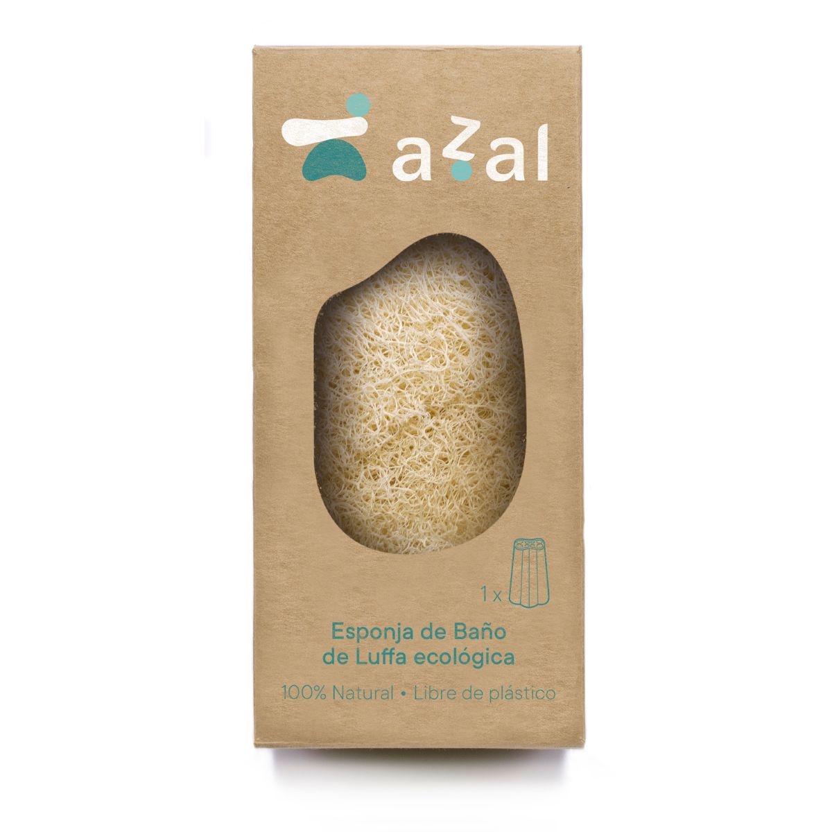 Small bulk loofah sponge for body exfoliation, approx. 12 cm. Azal.