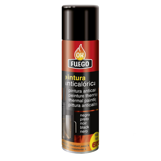 Hitzebeständige Farbe schwarz Okfuego 400 ml