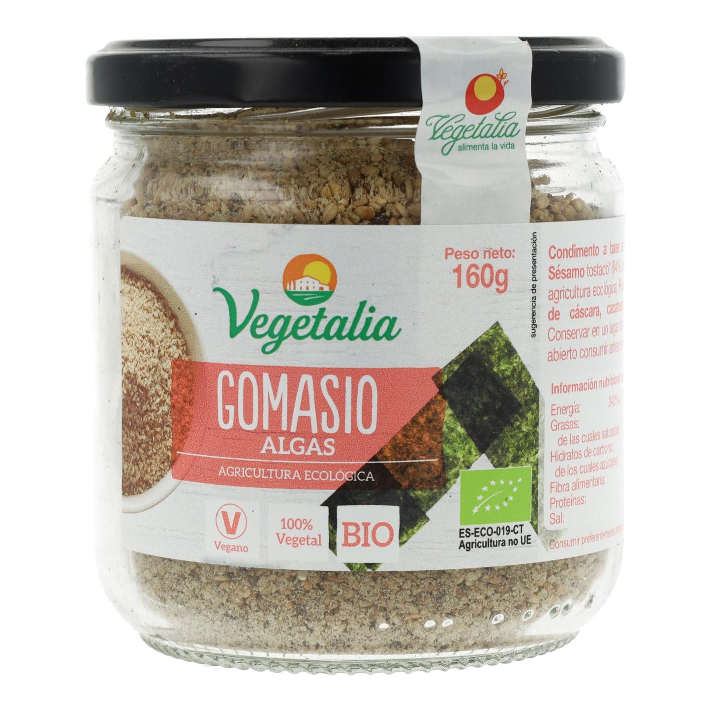 Gomasio aux algues en pot en verre Vegetalia 160 g
