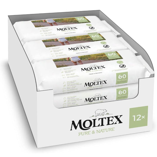Confezione da 12 salviette Moltex Pure & Nature 60 pezzi