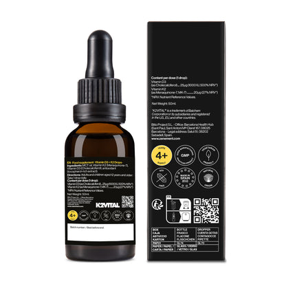 Vitamine D3 + K2 gouttes K2Vital Zenement 50 ml