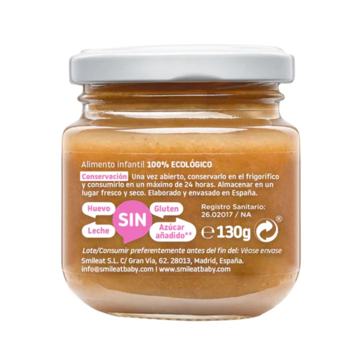 PROMO 3 pots de framboises et pêches bio Smileat, 130 g