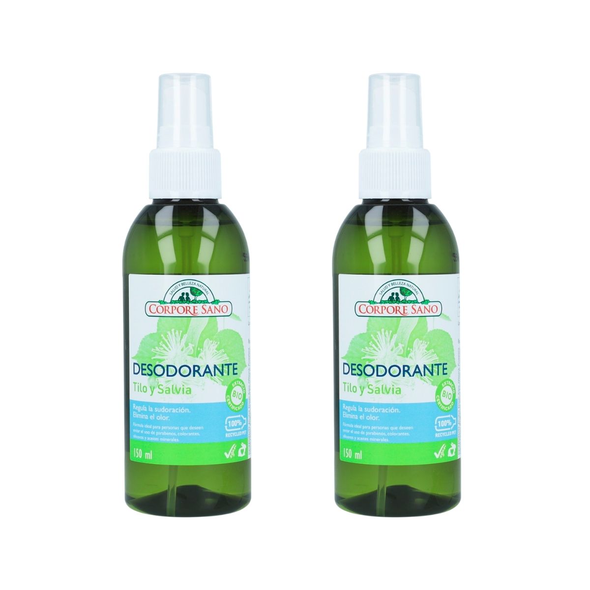 Lot de 2 déodorants tilleul et sauge Corpore Sano 150 ml