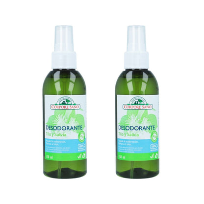 Lot de 2 déodorants tilleul et sauge Corpore Sano 150 ml