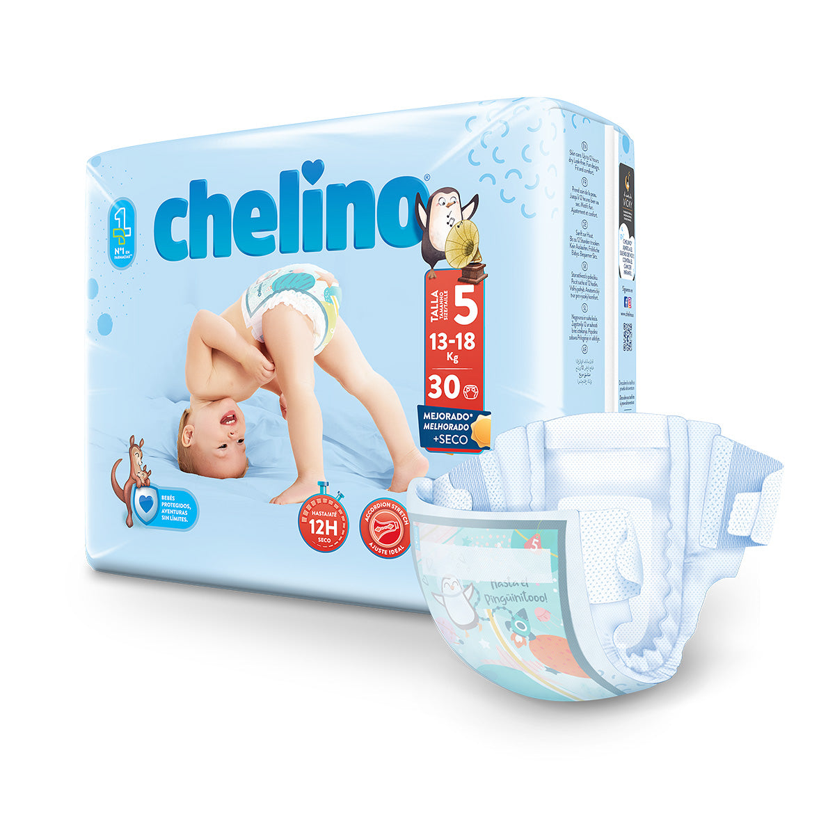 Zestaw 6 x pieluchy T5 Pasitos (13-18 kg) 30 szt., Chelino