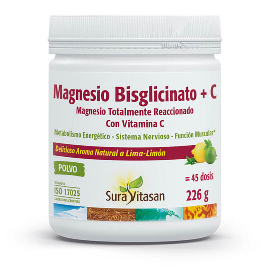 Magnesium Bisglycinate + C, Sura Vitasan, 226 g