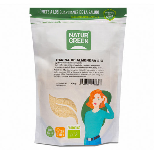 Glutenvrije biologische amandelmeel NaturGreen 300 g