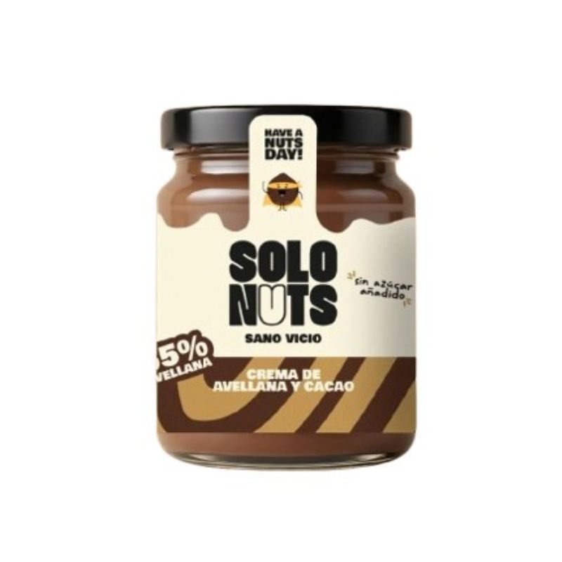 Cacao- en hazelnootcrème 55% Solo Nuts 200 g