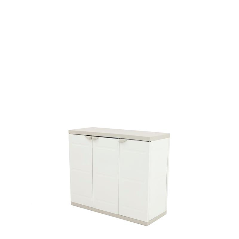 Halve kast met 3 deuren 105 cm Titanium Plastiken Beige (gereviseerd)