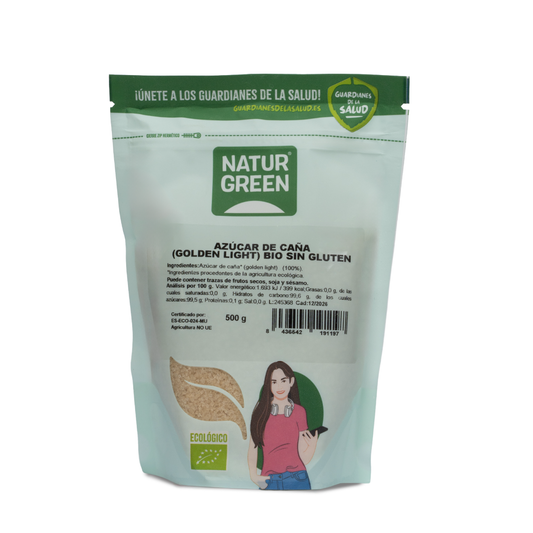 Organic Naturgreen Golden Light Cane Sugar 500 g