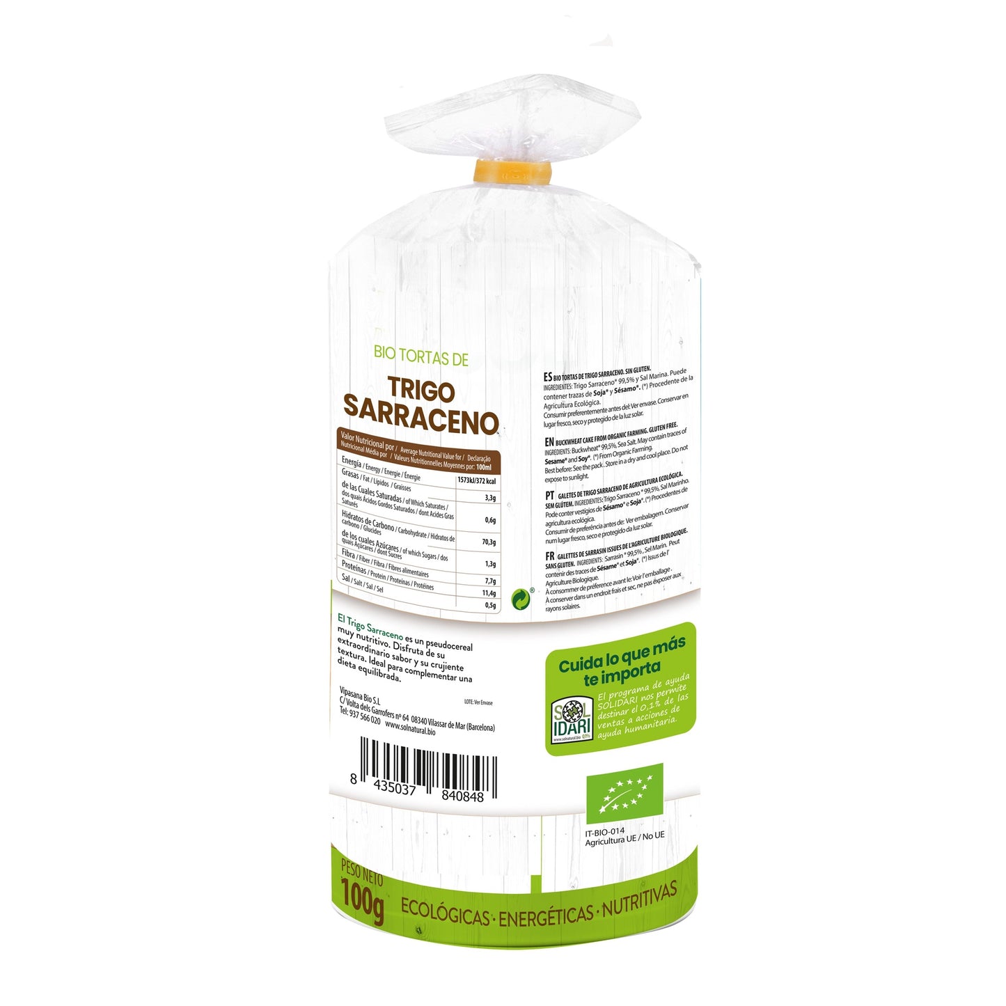 Zestaw 3 opakowań bezglutenowych naleśników z mąki gryczanej Sol Natural 100 g