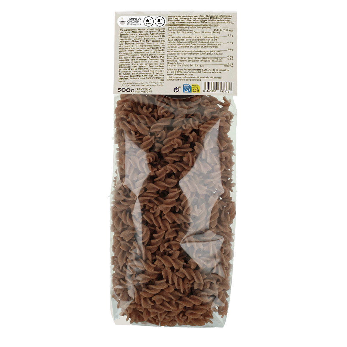 Glutenfreie Buchweizenspiralen ECO von Planeta Huerto 500 g