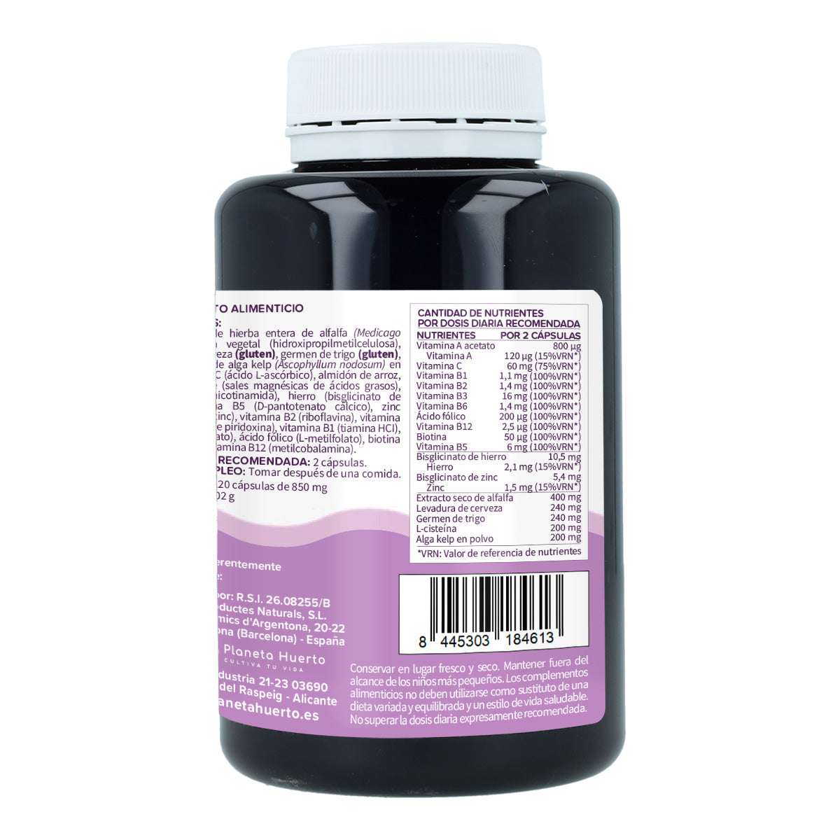 Hair Booster cheveux, peau et ongles Planeta Huerto 120 gélules